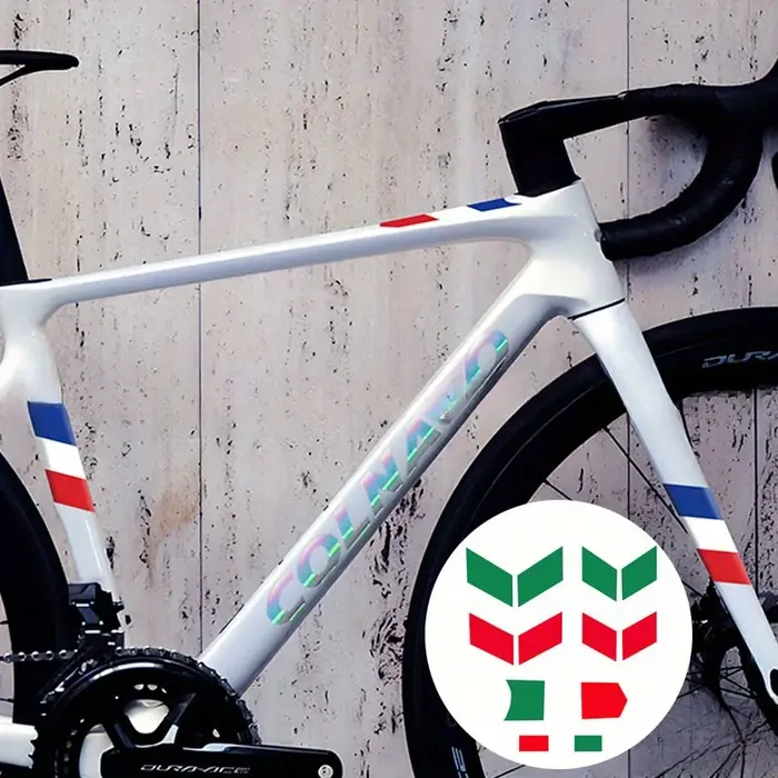 Ensemble d'autocollants tricolores pour cadre et fourche de vélo