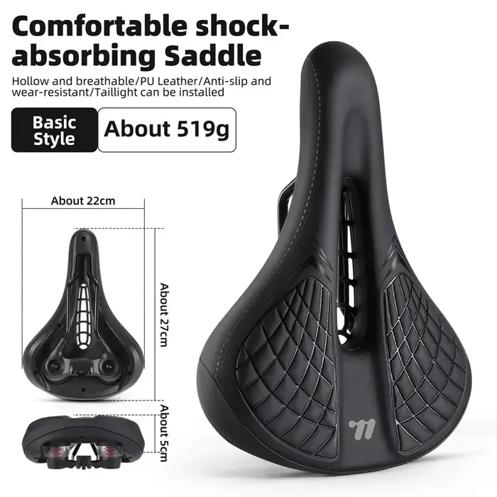 WEST BIKING-Selle creuse de vélo de route et VTT, siège respirant, étanche à la pluie, absorbant les