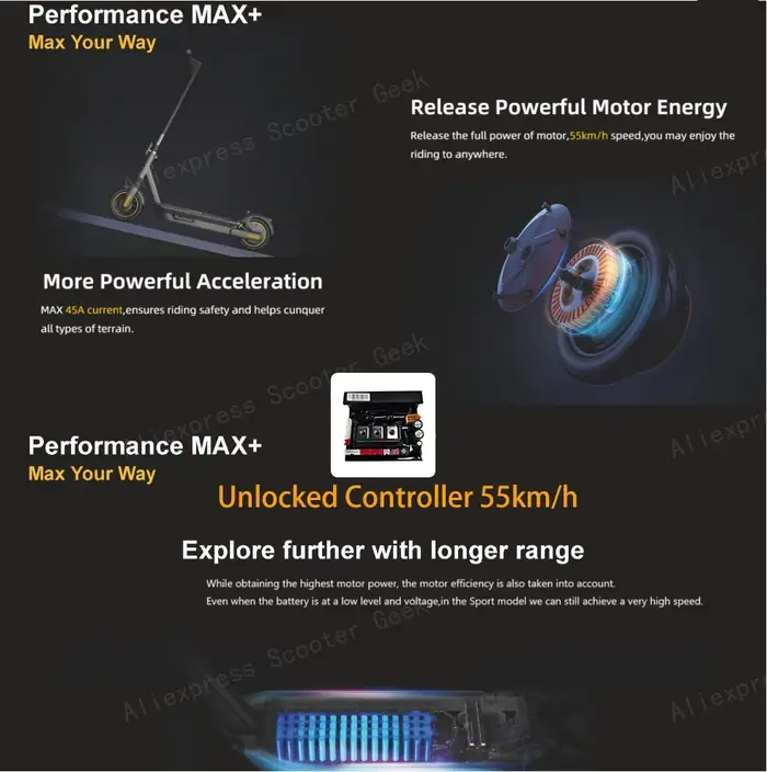 Contrôleur personnalisé MAX G2 55 km/h 40 km/h