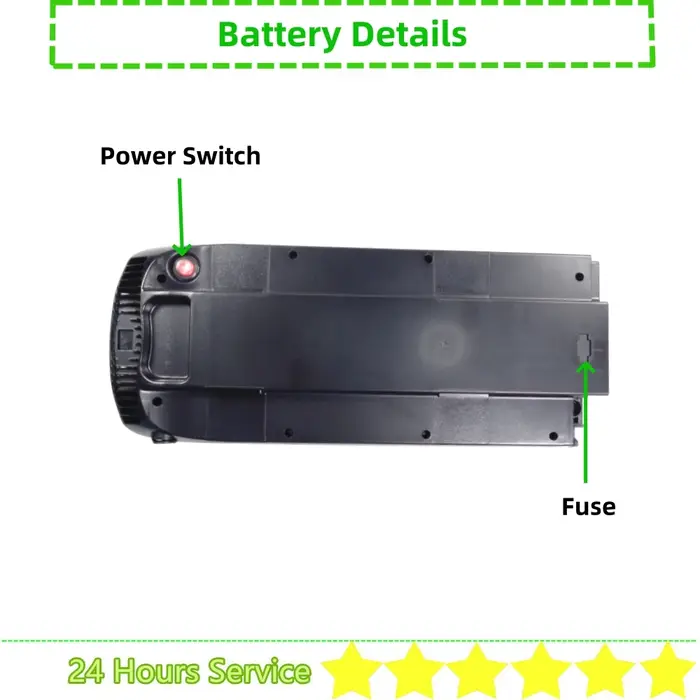 Batterie de vélo électrique de support arrière 36V 7.8Ah 8.8Ah 10Ah 10.4Ah 13Ah 17.5Ah 24V
