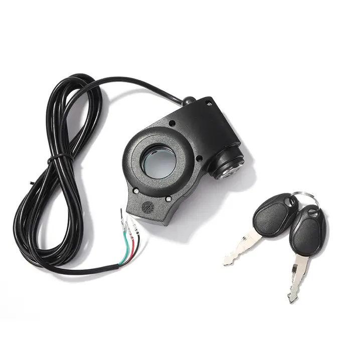 Serrure de contact électrique pour trottinette électrique KUGOO M4 PRO en ABS blanc sécurisée avec clés pour démarrage scooter et skateboard
