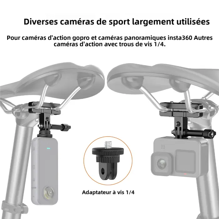Kit de fixation pour accessoires de vélo Insta360 x5 x4 x3, support de fixation arrière pour vélo Insta 360, accessoires de cyclisme