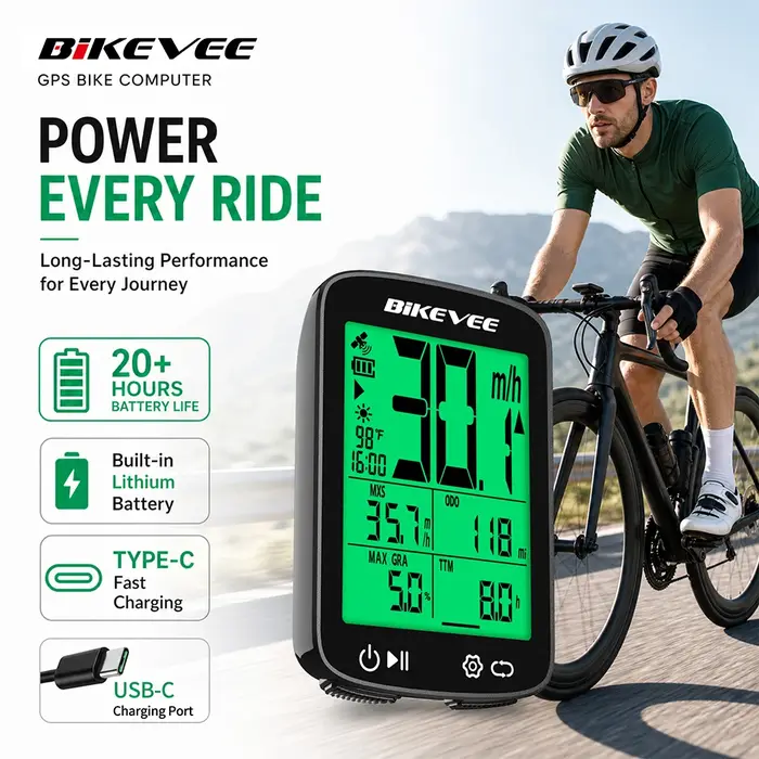 Ordinateur de vélo GPS sans fil multifonctionnel pour la conduite en extérieur