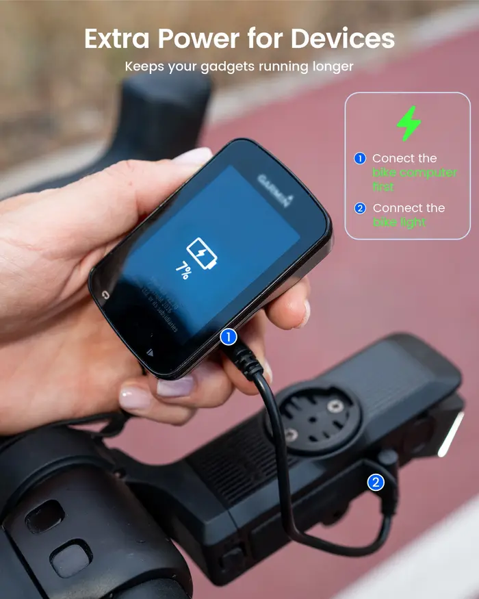 RAVEMEN Kit d'éclairage de vélo FR1000 phare pour Garmin Wahoo Bryton GPS CL01 feu arrière Rechargeable ensemble de