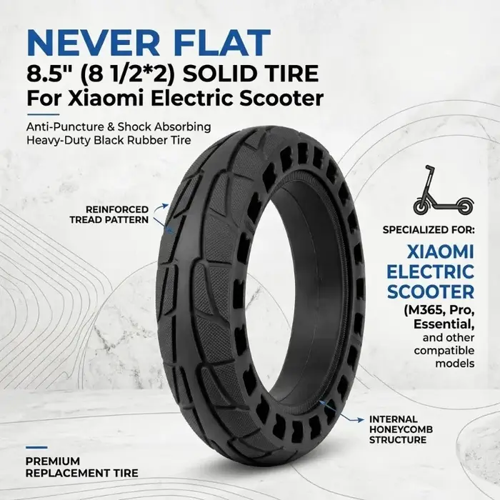 Pneu solide de 8, 5 pouces anti-crevaison pour trottinette électrique Xiaomi