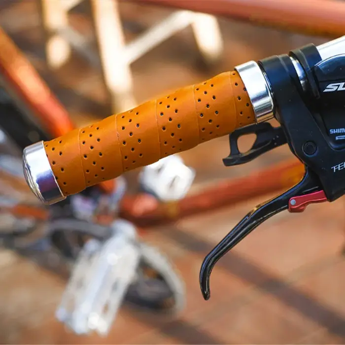 Poignées de vélo rétro respirantes en microfibre