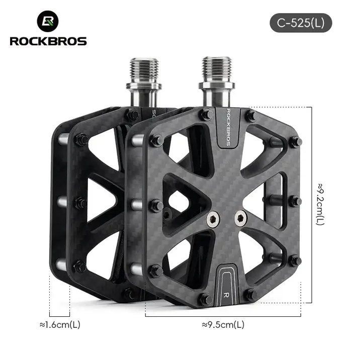 ROCKBROS pédale de vélo pédales en Fiber de carbone ultralégères à 3 roulements anti-dérapant étanche