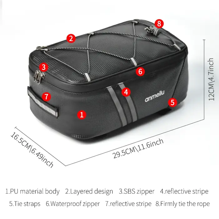 Sac de siège de conducteur, boîte de rangement, vélo électrique étanche, sac à dos, VTT, étagère arrière, sac arrière, équipement d'équitation