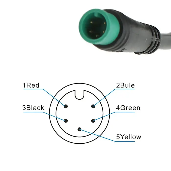 Ecran d'affichage LCD 5 broches pour vélo électrique noir avec compteur de vitesse et panneau de commande intelligent M5 pour gestion batterie et assistance