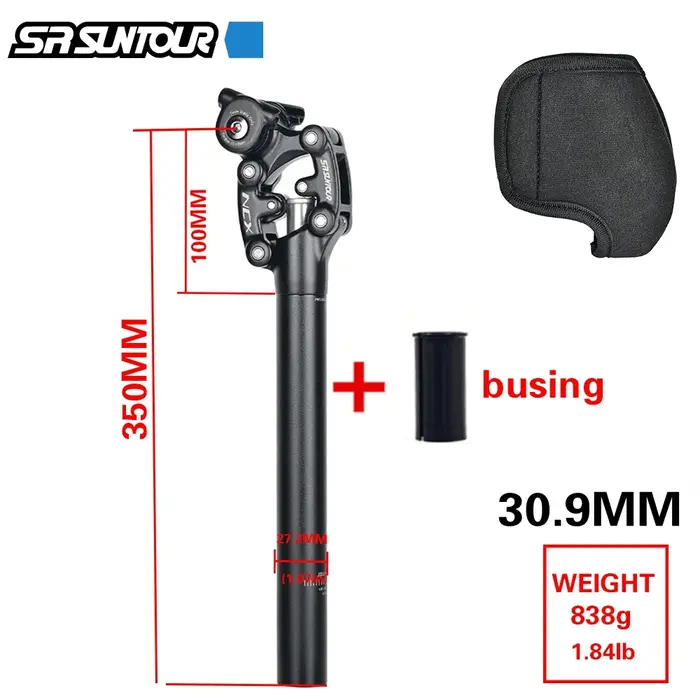 SR Suntour NCX vélo amortissement Suspension tige de selle VTT 50mm voyage 27.2/28.6/30.0/30.4/30.9/31.6/33.9*350mm Tube de selle