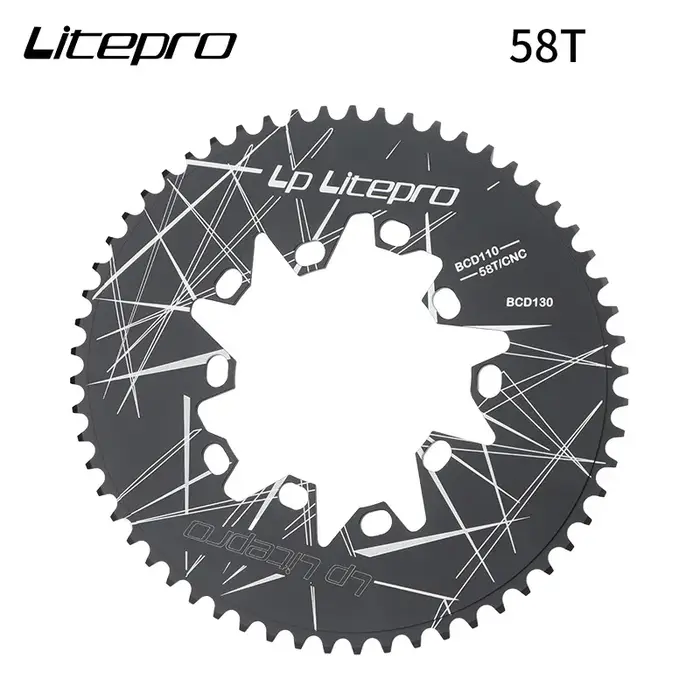 Litepro-Plateau Ovale Double 110/130BCD pour Vélo Pliant Bromsilice