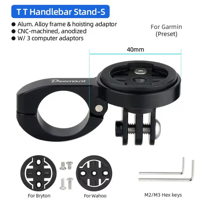 Deemount-Support pour ordinateur de vélo, guidon TT, compteur de vitesse inclus 3 grotte pour caméra
