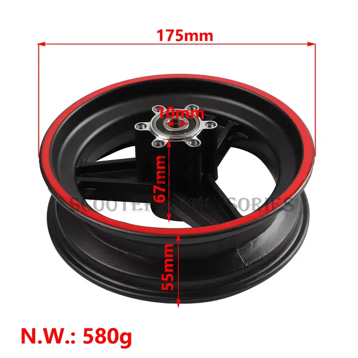 Roues de scooter électrique 10 pouces 10x2.70-6.5