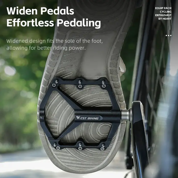 WEST BIKING – pédales de vélo vtt, 3 roulements, pédales plates ultralégères en alliage d'aluminium, pédales antidérapantes larges, pièces de vélo de montagne