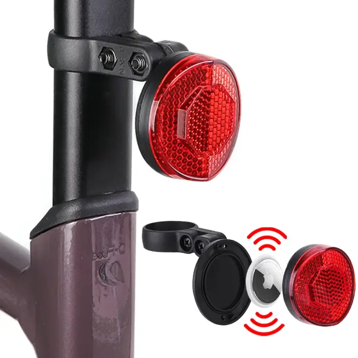 Support de feu arrière réfléchissant antivol de positionnement Airtag caché de vélo pour Apple
