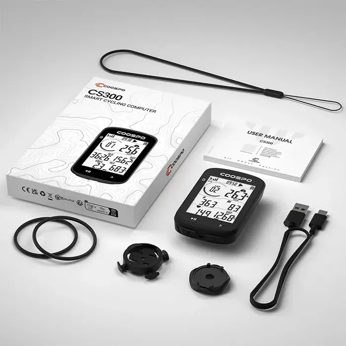 Coospo-Ordinateur de vélo CS300 GPS avec grand écran, compteur de vitesse sans fil, chronomètre numé