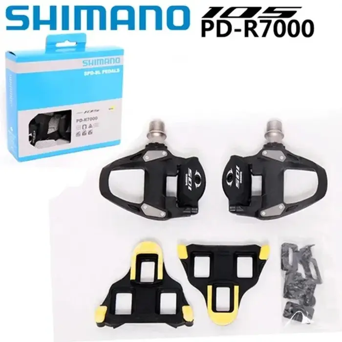 Pédales de vélo de route SHIMANO Performance 105 R7000 Pro - Conception à un seul côté avec jeu de caleçons SH11