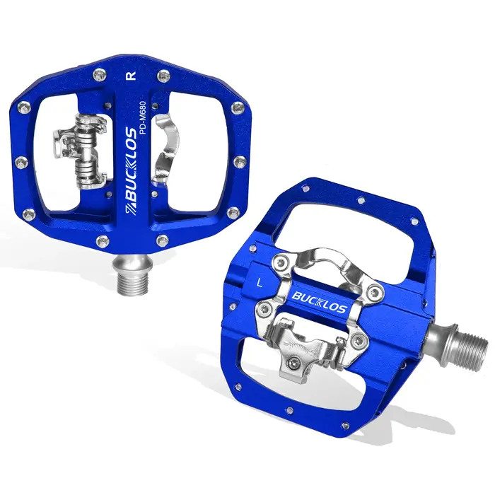 Pédales VTT BUCKLOS pour vélo, pédales plates à double fonction pour VTT, plateforme à clipser, péda