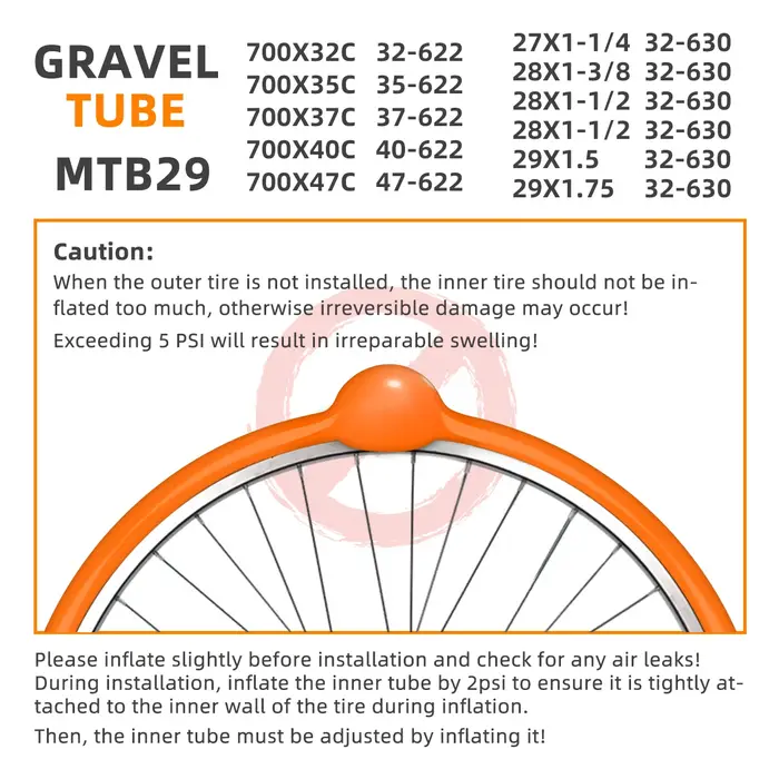 Chambre à air pour vélo de gravier ultraléger
