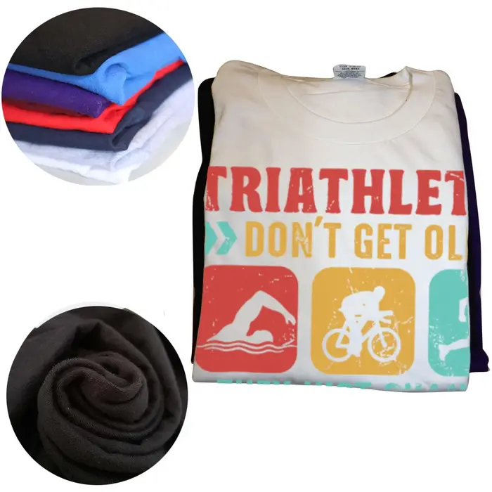 Conception de Triathlon drôle hommes femmes Triathlètes natation vélo course T-shirt été graphique coton Streetwear à