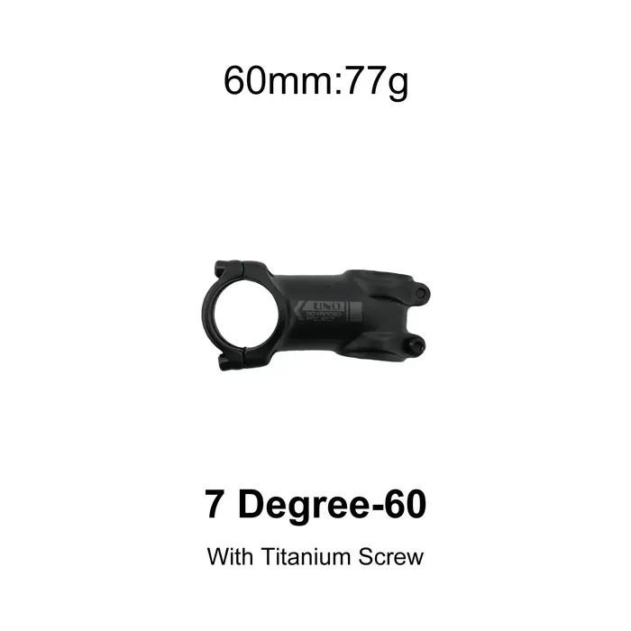 Tige de vélo VTT ultralégère en titane noir intégral Al7050 -7 °   / 17 °   Guidon 60-130 mm 31,8 mm