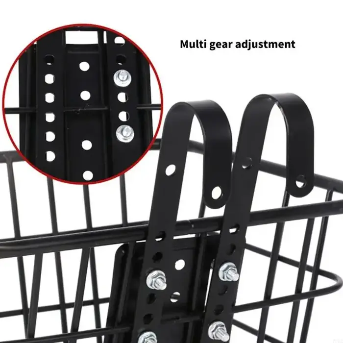 77HC Metal Bike Front Basket High Hauteur réglable Crochet rapide
