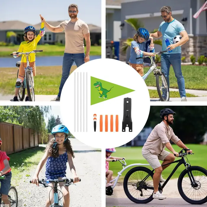 Drapeau de vélo haute visibilité avec mât