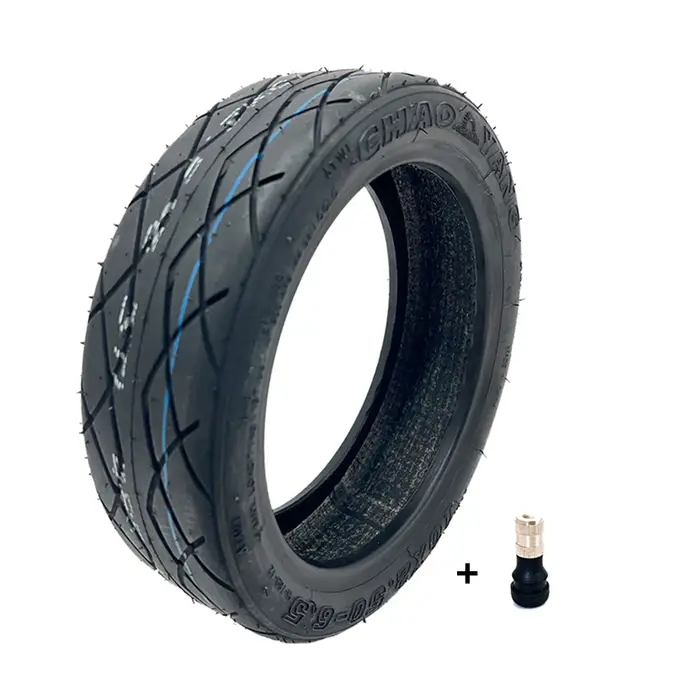 Pneu Tubeless 10x2.50-6.5 avec Valve pour Scooter électrique de 10 pouces