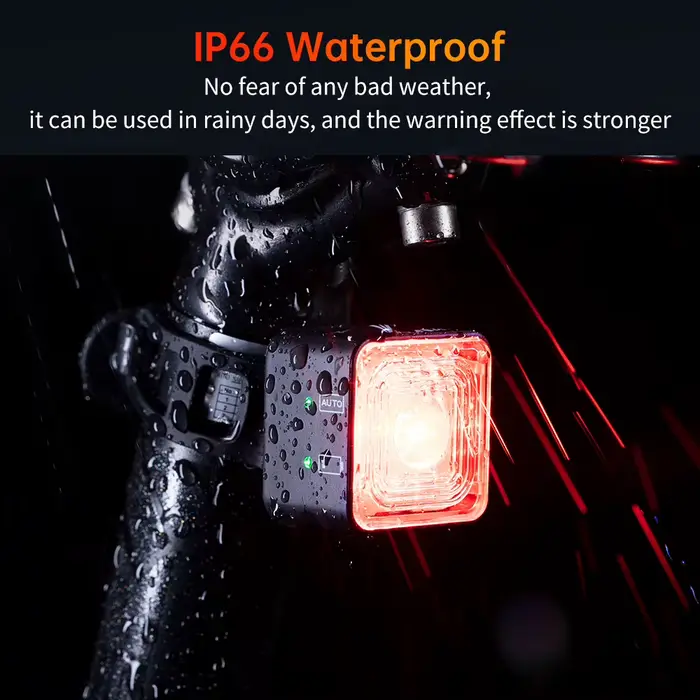 Feu arrière de vélo intelligent feu arrière démarrage automatique arrêt frein IPX6 étanche USB Charg