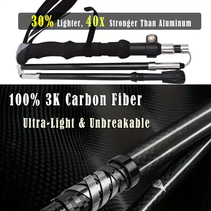 Bâtons de randonnée 100 % fibre de carbone de qualité supérieure (paquet de 2)