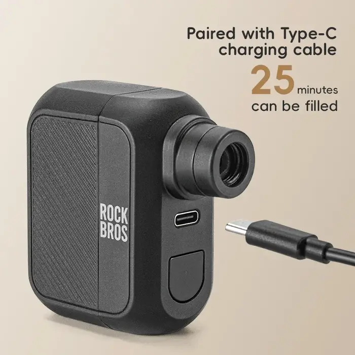 ROCKBROS Mini pompe à vélo électrique 100PSI type-c gonfleur d'air Rechargeable