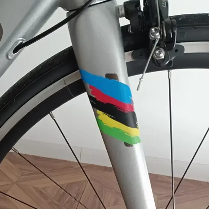 2 pièces d'autocollants de vélo graffiti arc-en-ciel créatifs personnalisés