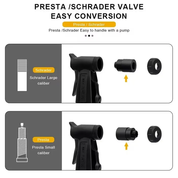 Pompe à vélo montagne vtt vélo de route gonfleur de pneu Schrader Presta Valve Portable 2 voies pompage pompe à Air manuelle