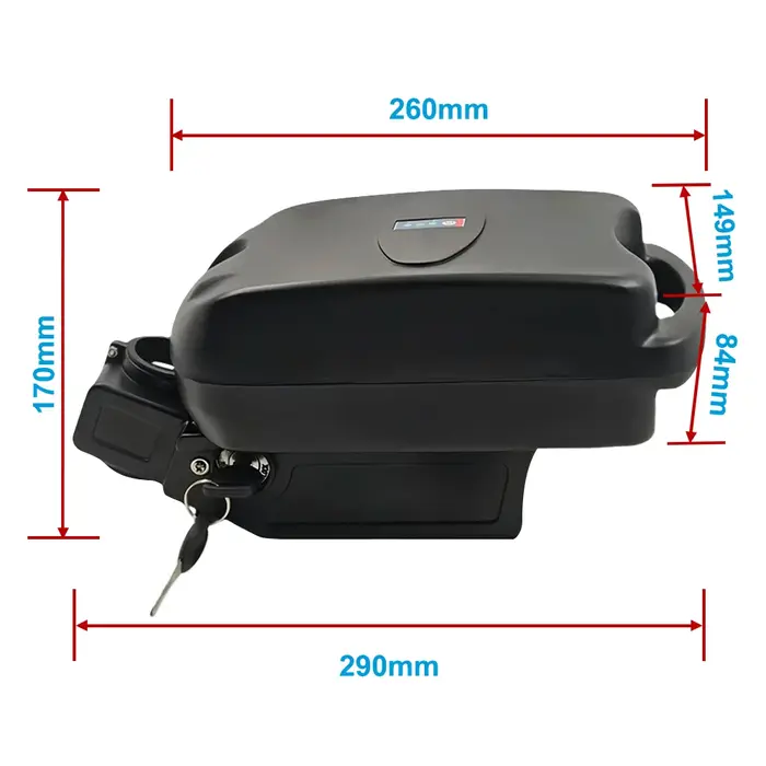 Batterie de vélo électrique 24V 36V 48V, boîtier Frog, pack de batterie de vélo 10Ah 10.4Ah 13Ah, batterie lithium-ion, batterie de vélo pliable
