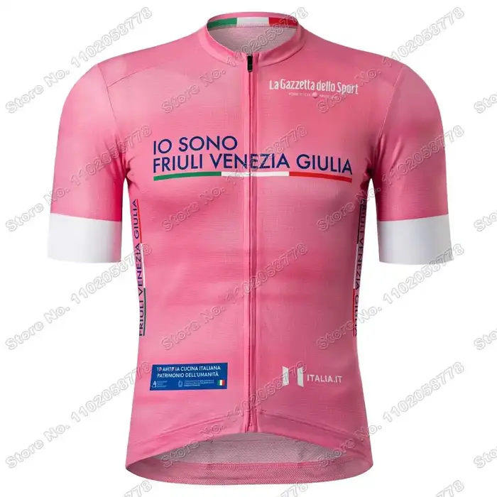 Maillot de Cyclisme manches courtes Italie Tour d'Italie 2026 Rose,Vêtements de Cyclisme Violet Bleu