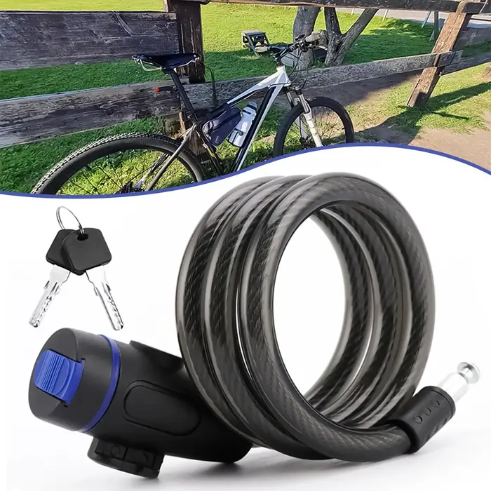 Antivol de vélo avec 2 clés - Câble de sécurité antivol en acier pour vélo