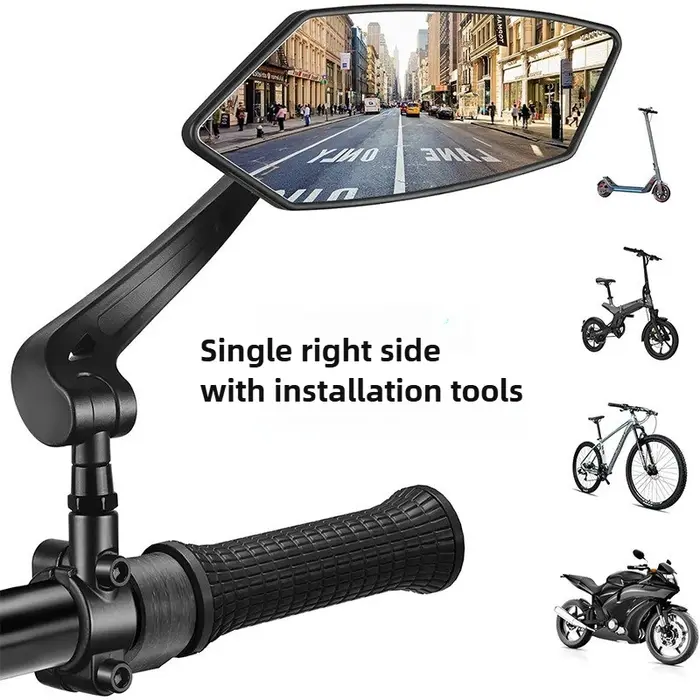 Rétroviseur de vélo, clair, large gamme, réflecteur de vue arrière, guidon réglable, miroir gauche d