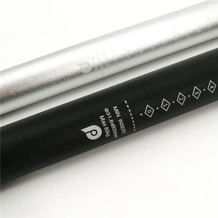 Tige de selle en alliage d'aluminium pour vélo pliant 31.8mm 33.9mm 600mm 650mm haute résistance pour vélo urbain et balade personnalisable en quatre couleurs