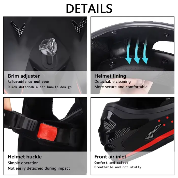 UCHOOSE tout-terrain montagne intégral casque de motobiker classique vélo vtt