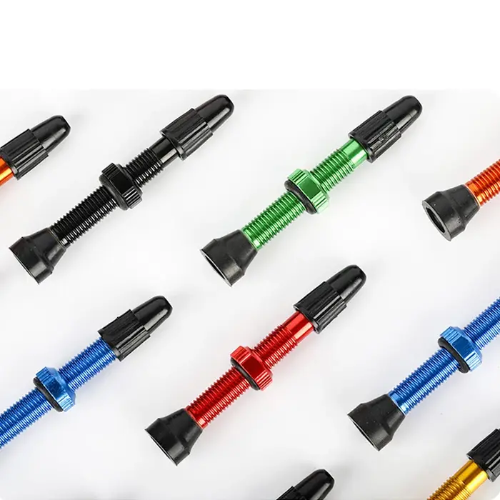 Tiges de Valve Presta Tubeless pour vélo, en alliage d'aluminium, 40mm 44mm 48mm 60mm 80mm, avec out