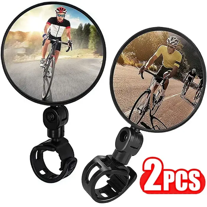 Rétroviseur de vélo, miroir convexe rotatif à 360 degrés réglable pour guidons de VTT