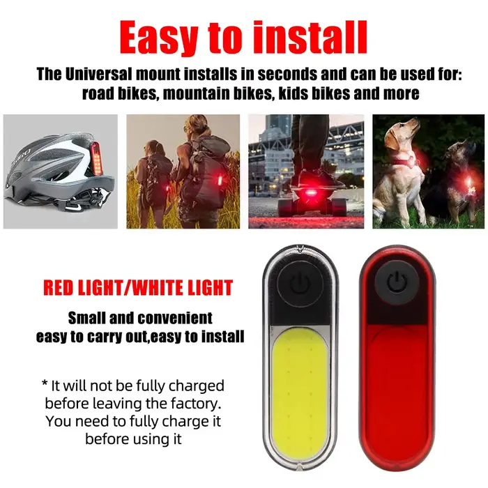 5 Modes Lumière Arrière de Vélo Étanche Lumière de Vélo COB USB Rechargeable Mtb Vélo Feux Arrière P