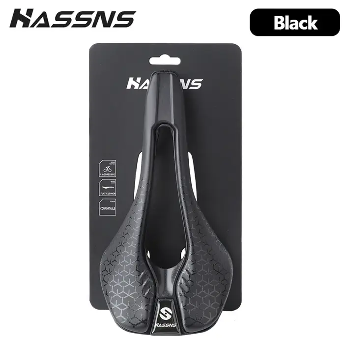 Selle de vélo en cuir HASSNS 145 mm, légère, creuse, respirante, confortable, pour VTT et vélo de ro