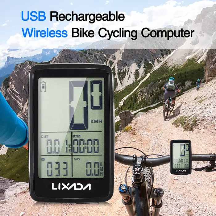 Lixada ordinateur de vélo USB rechargeable sans fil