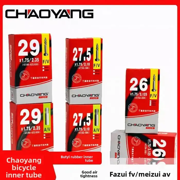 Chambre à air de vélo CHAOYANG 18 20 22 26 29 pouces - Pour pneus de 1,95 pouces, vélo pliant pour enfants, VTT, caoutchouc butyle de qualité supérieure