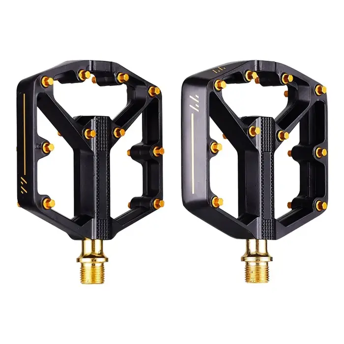 Pédales de vélo dorées en aluminium Perrin