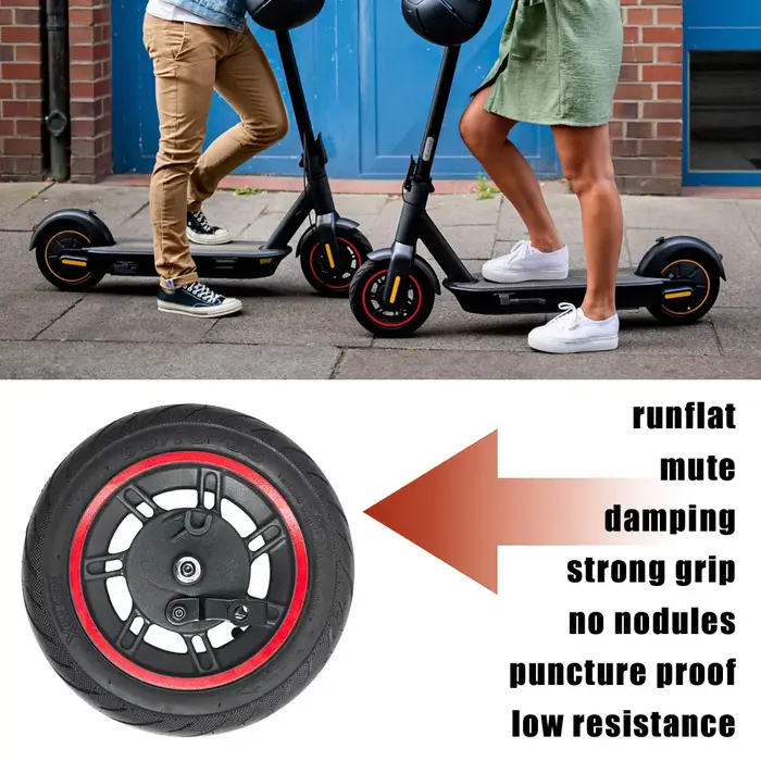 Roue avant de trottinette électrique de 10 pouces avec pneu tubeless sous vide 60/70-6.5 55 pour Segway Ninebot Max G30