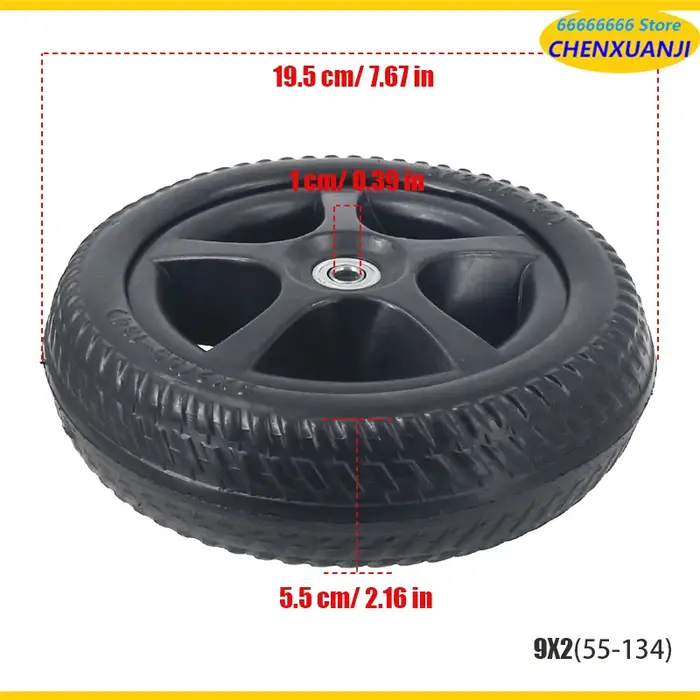 Ensemble de roue arrière pour trottinette électrique 9X2 55-134