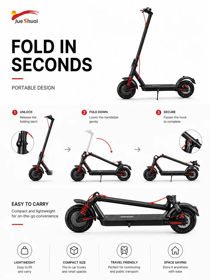 Trottinette électrique pliable 36V 500W avec siège amovible