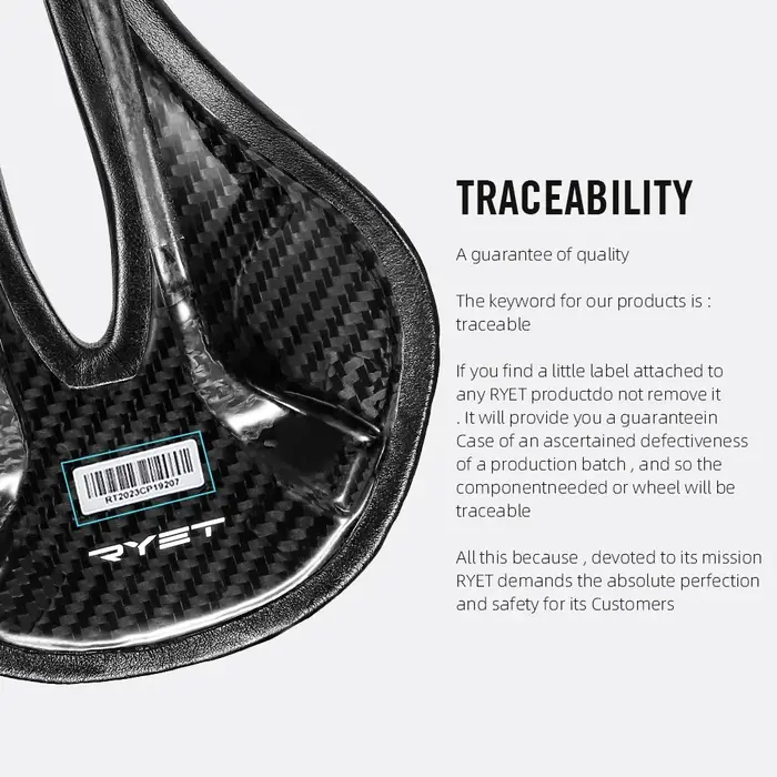 Selle de vélo RYET 143/155MM entièrement en carbone super légère 134g/140g pour route et VTT